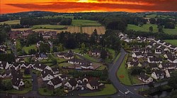 Broughshane from Above with Red Sky